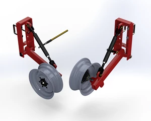 ADJ. GAUGE WHEEL W/SINGLE LEG DOUBLE BRACKET 4 X 4 W/BOLTS