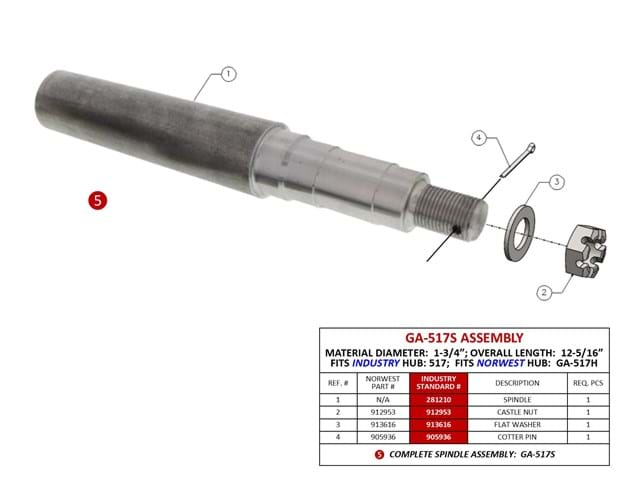 SPINDLE COMPLETE FOR GA-517H