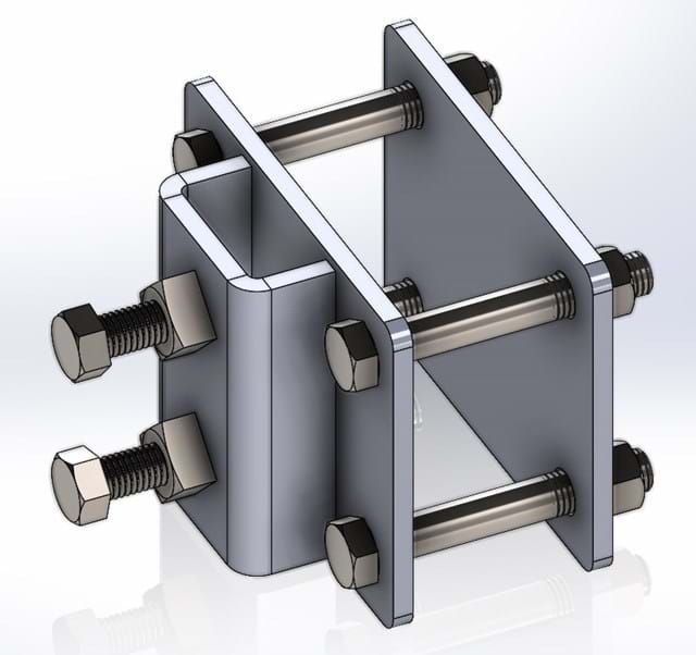 DANISH S-TINE CLAMP FOR S6674 VERTICAL TINE 2-1/4" SQ BAR
