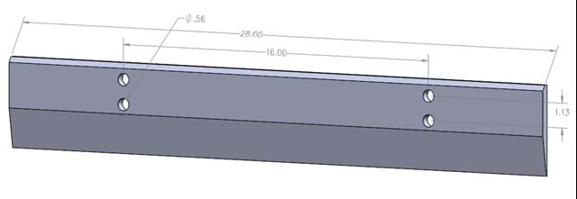 STUBBLE CHOP. BLD. FOR CALKINS .375'' X 4.125'' X 28'' 4 HOLE